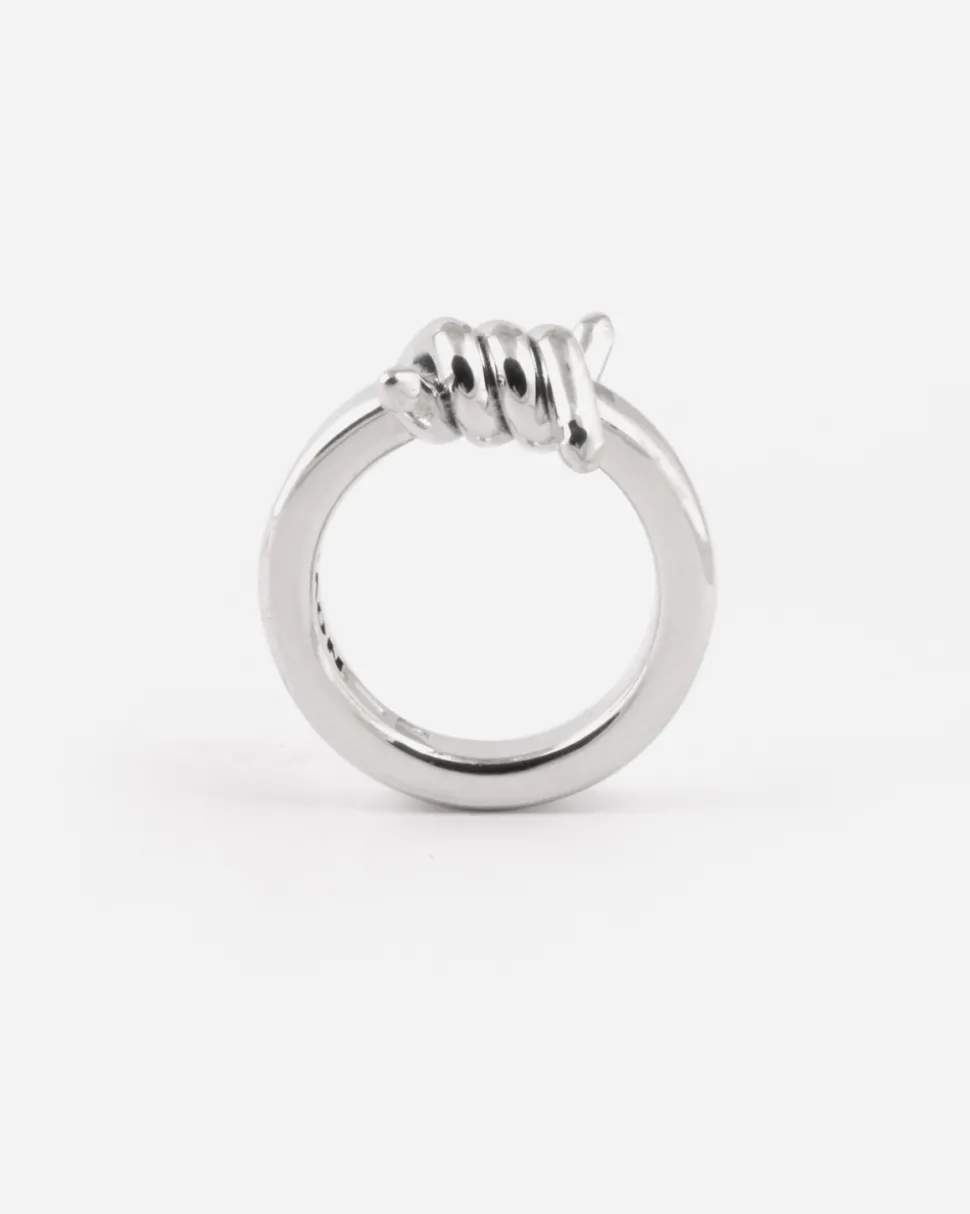 ANELLO FEDE MODULO SPINATO RAZOR IN ARGENTO