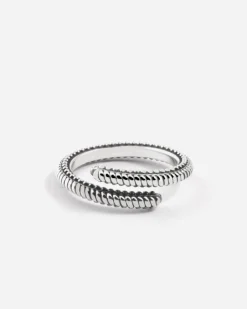 ANELLO FEDINA CONTRARIÉ CORDA ROPE SPIRAL IN ARGENTO