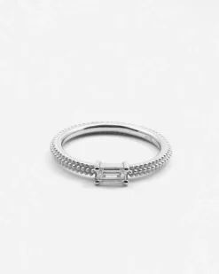 ANELLO FEDINA PUNTINATA SMALL MIRROR IN ARGENTO CON BRILLANTI