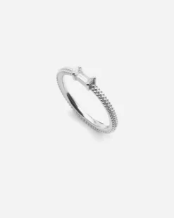 ANELLO FEDINA PUNTINATA SMALL MIRROR IN ARGENTO CON BRILLANTI