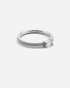 ANELLO FEDINA PUNTINATA SMALL MIRROR IN ARGENTO CON BRILLANTI