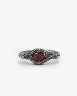 ANELLO FEDINA SOLITARIO SERPENTE CON PIETRA ROSSA