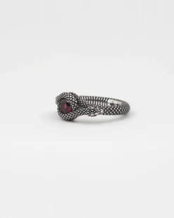 ANELLO FEDINA SOLITARIO SERPENTE CON PIETRA ROSSA