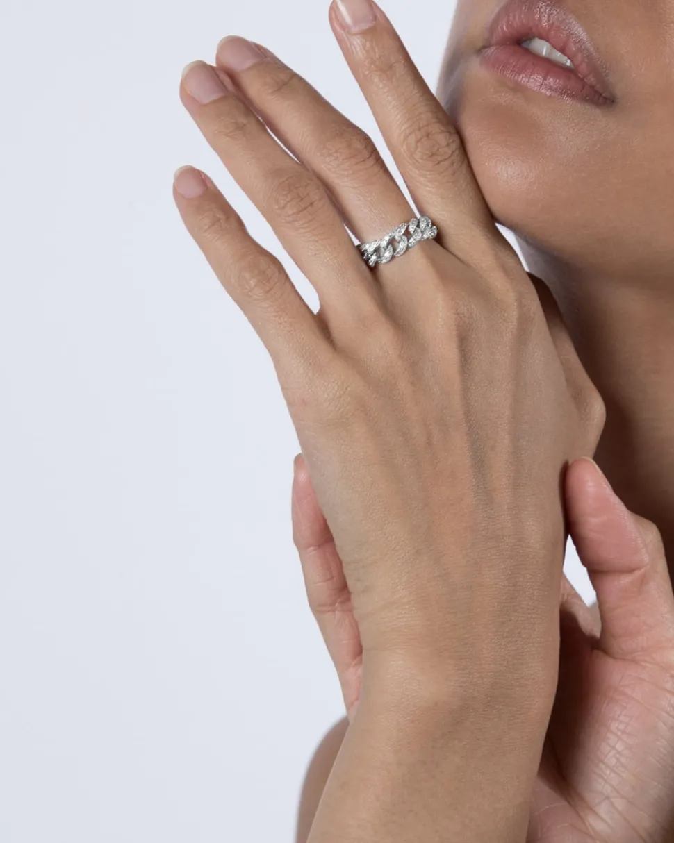 ANELLO GRUMETTA MORBIDA H60 IN ARGENTO CON BRILLANTI