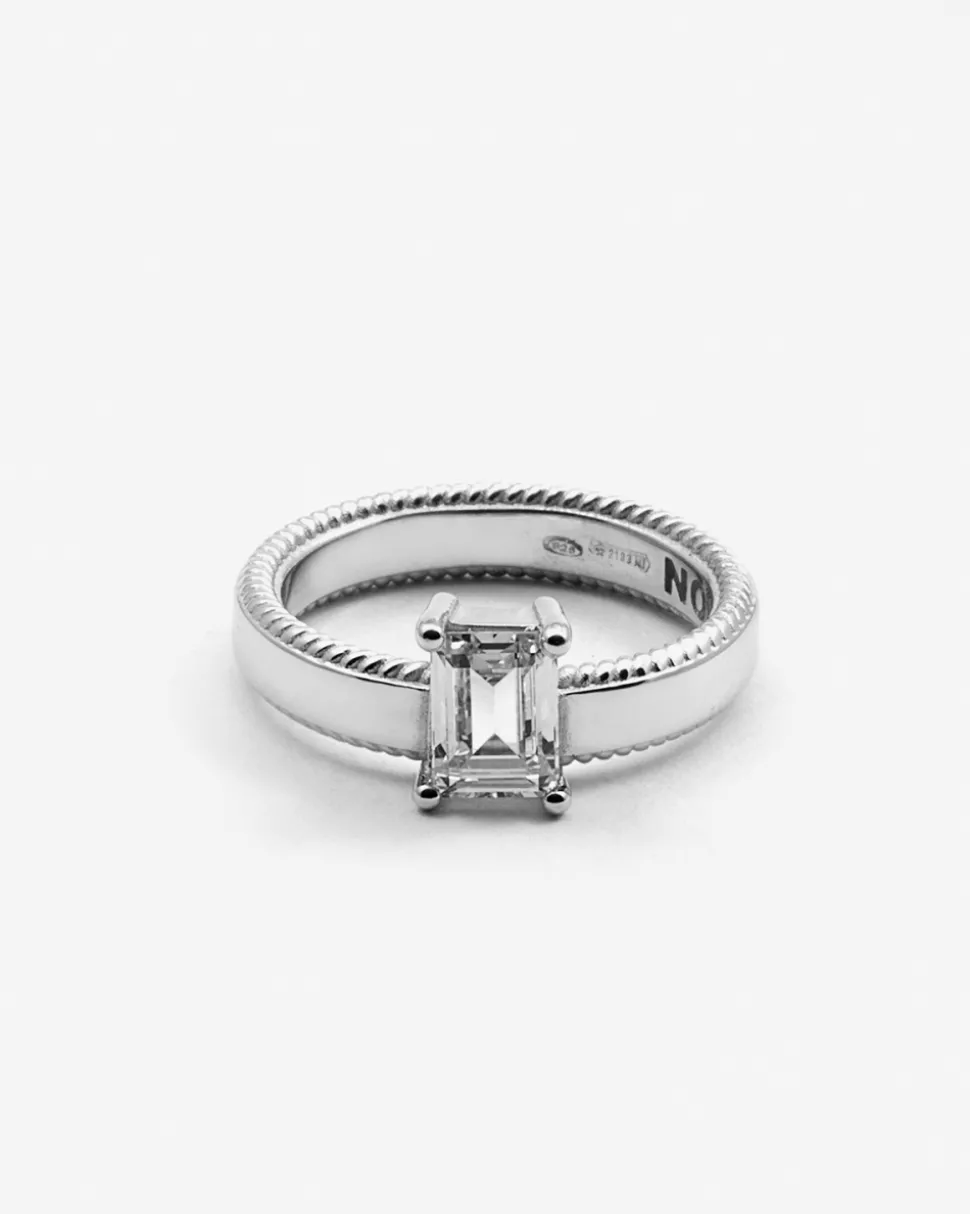 ANELLO IN ARGENTO THICK MIRROR CON BRILLANTI