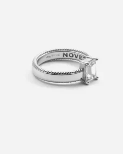 ANELLO IN ARGENTO THICK MIRROR CON BRILLANTI