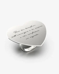 ANELLO PIASTRA CUORE CON INCISIONE PERSONALIZZATA