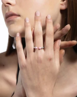 ANELLO PIERCING SFERE GRANDE ROSA