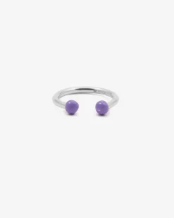 ANELLO PIERCING SFERE GRANDE LILLA