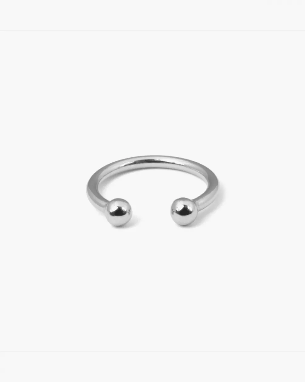 ANELLO PIERCING SFERE GRANDE IN ARGENTO