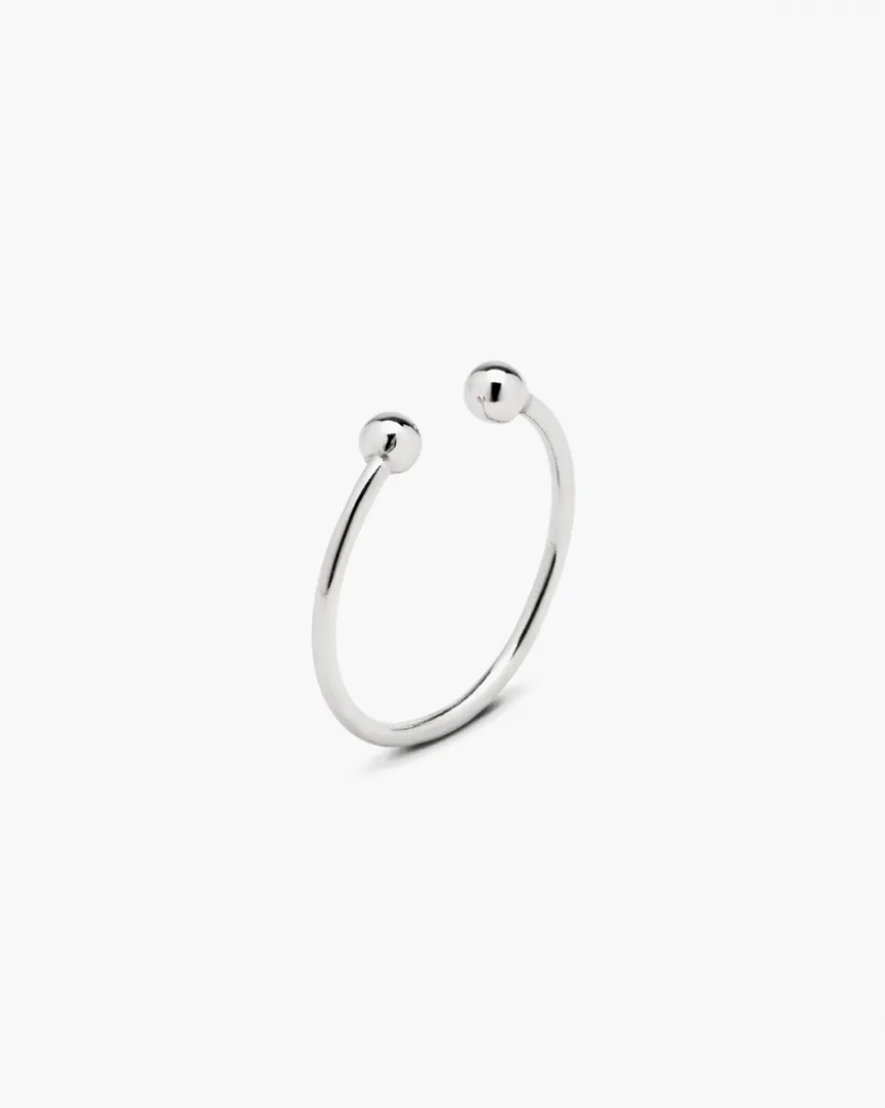 ANELLO PIERCING SFERE IN ARGENTO