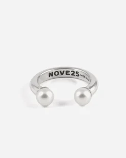 ANELLO PIERCING TWIN PEARLS IN ARGENTO CON PERLE