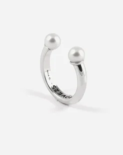 ANELLO PIERCING TWIN PEARLS IN ARGENTO CON PERLE
