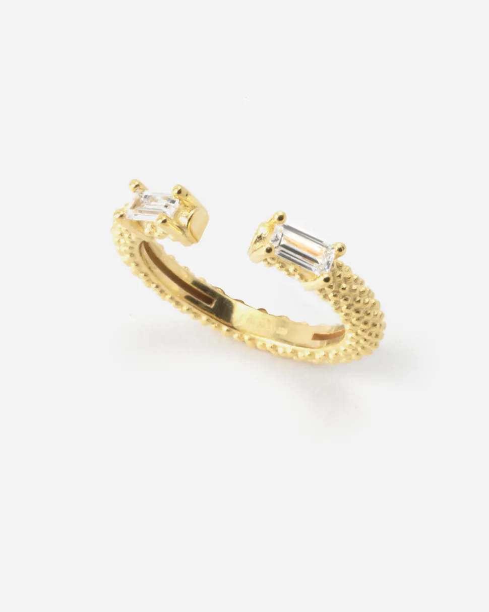 ANELLO PLACCATO ORO DOUBLE MIRROR CON BRILLANTI