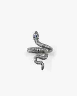 ANELLO SERPENTE CON PIETRA BLU