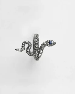 ANELLO SERPENTE CON PIETRA BLU