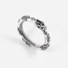 ANELLO SERPENTE UROBORO ETERNAL GREEN IN ARGENTO CON ROSE E BRILLANTI VERDI