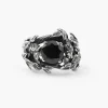 ANELLO SOLITARIO EDEN CON SERPENTI E ZIRCONIA CUBICA NERA