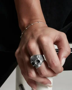 ANELLO TESCHIO BAROQUE IN ARGENTO
