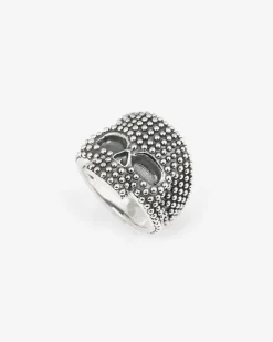 ANELLO TESCHIO PUNTINATO