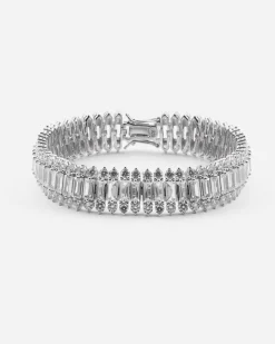 BRACCIALE BAGUETTE ROYAL PORCH IN ARGENTO CON BRILLANTI