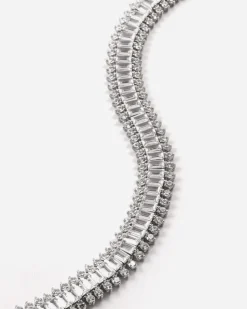BRACCIALE BAGUETTE ROYAL PORCH IN ARGENTO CON BRILLANTI