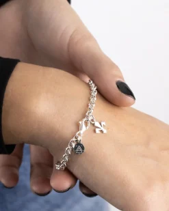 BRACCIALE CATENA CON CHARM GIGLIO FIORENTINA IN ARGENTO
