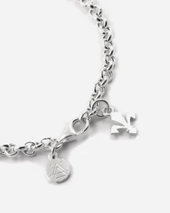 BRACCIALE CATENA CON CHARM GIGLIO FIORENTINA IN ARGENTO