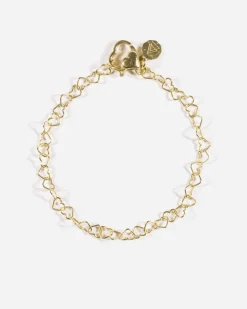 BRACCIALE CATENA CUORI LOVE PLACCATO ORO