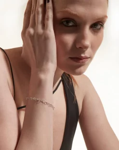 BRACCIALE CATENA CUORI LOVE IN ARGENTO
