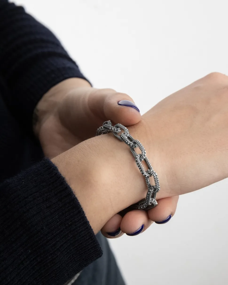 BRACCIALE CATENA PUNKISH IN ARGENTO