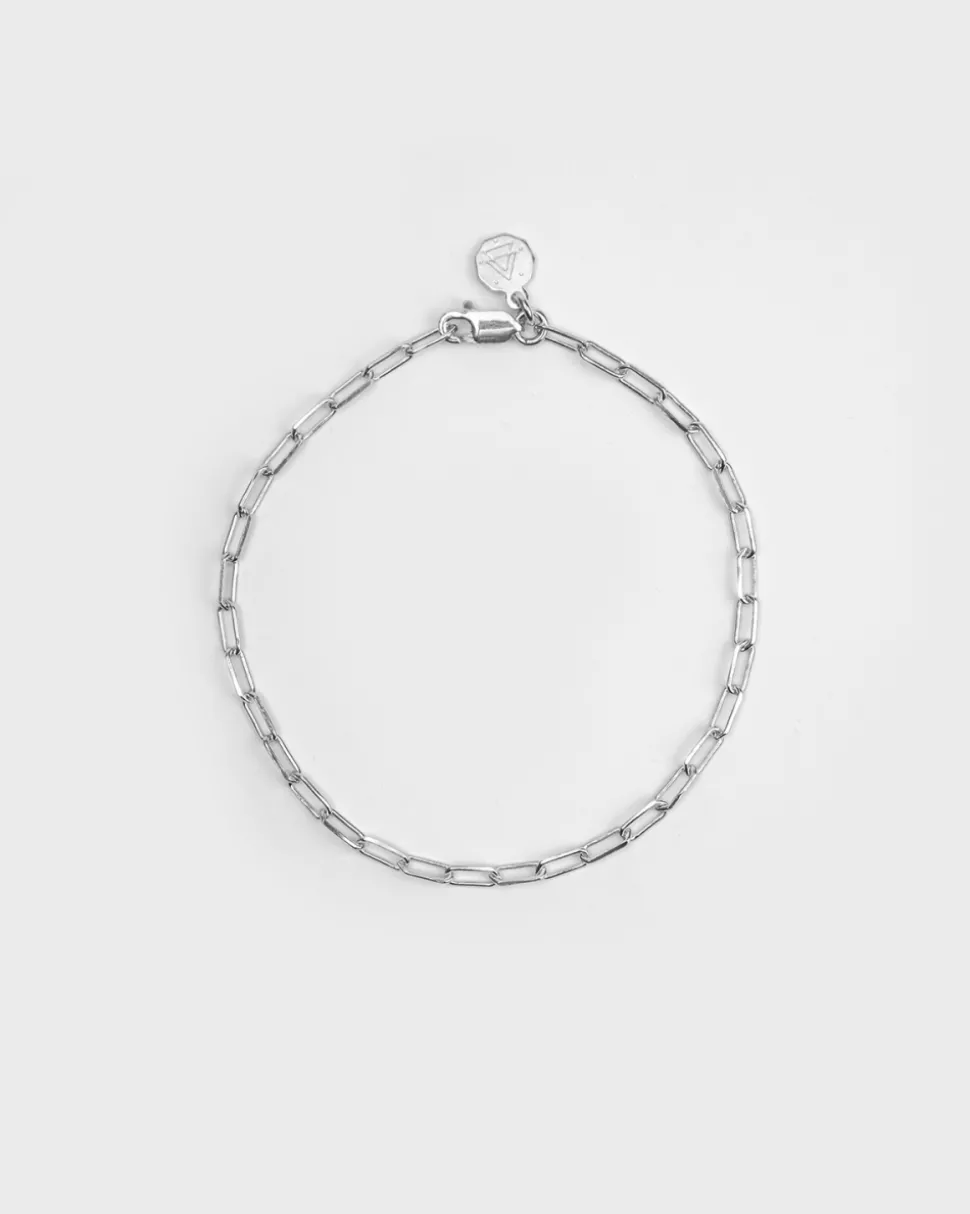 BRACCIALE CATENINA RETTANGOLARE IN ARGENTO