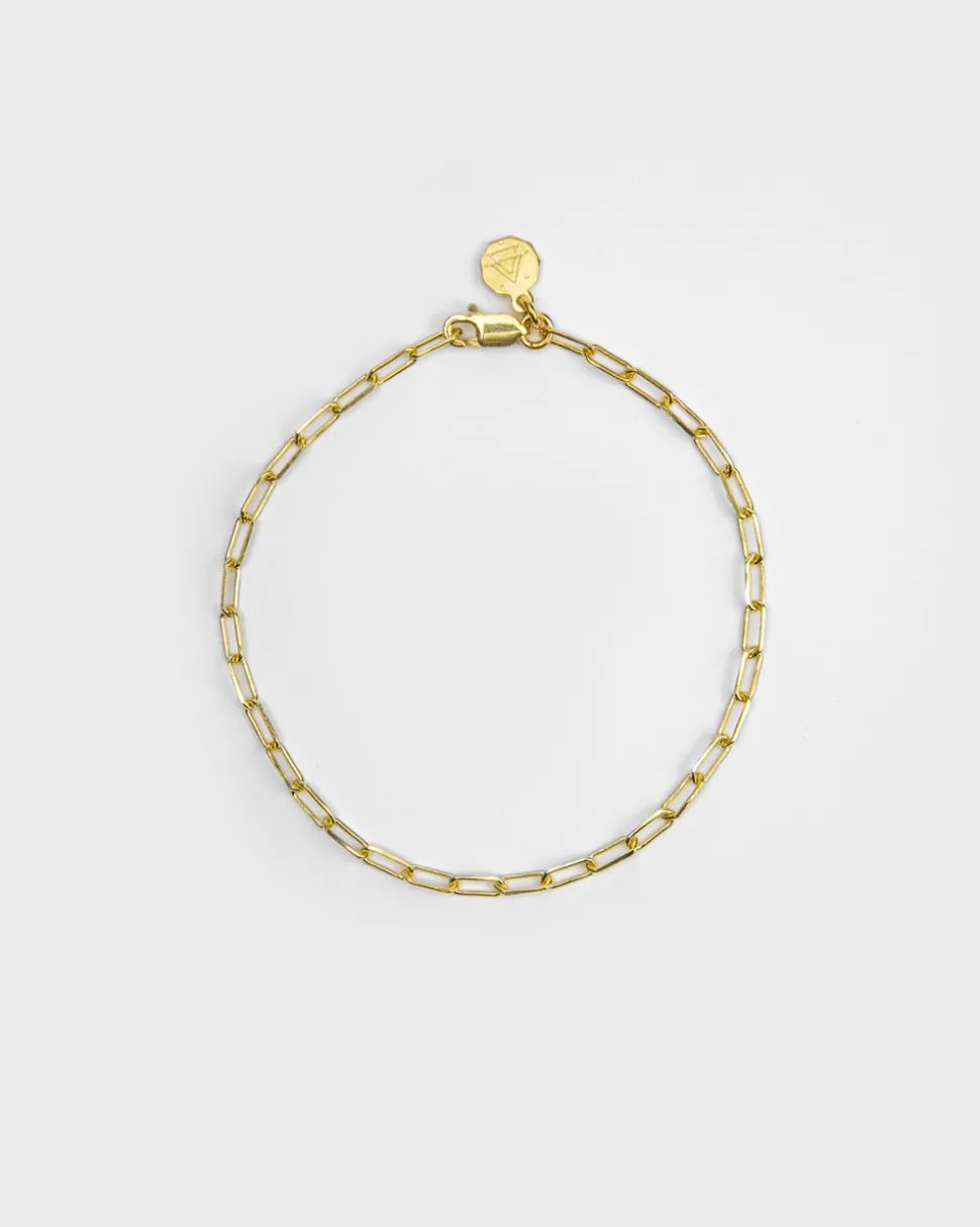 BRACCIALE CATENINA RETTANGOLARE PLACCATO ORO