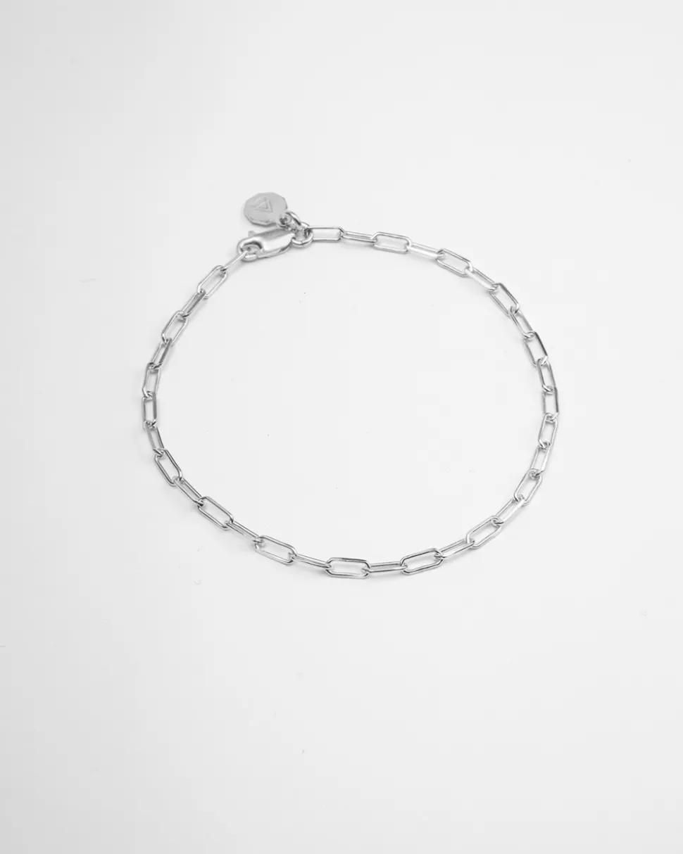 BRACCIALE CATENINA RETTANGOLARE IN ARGENTO