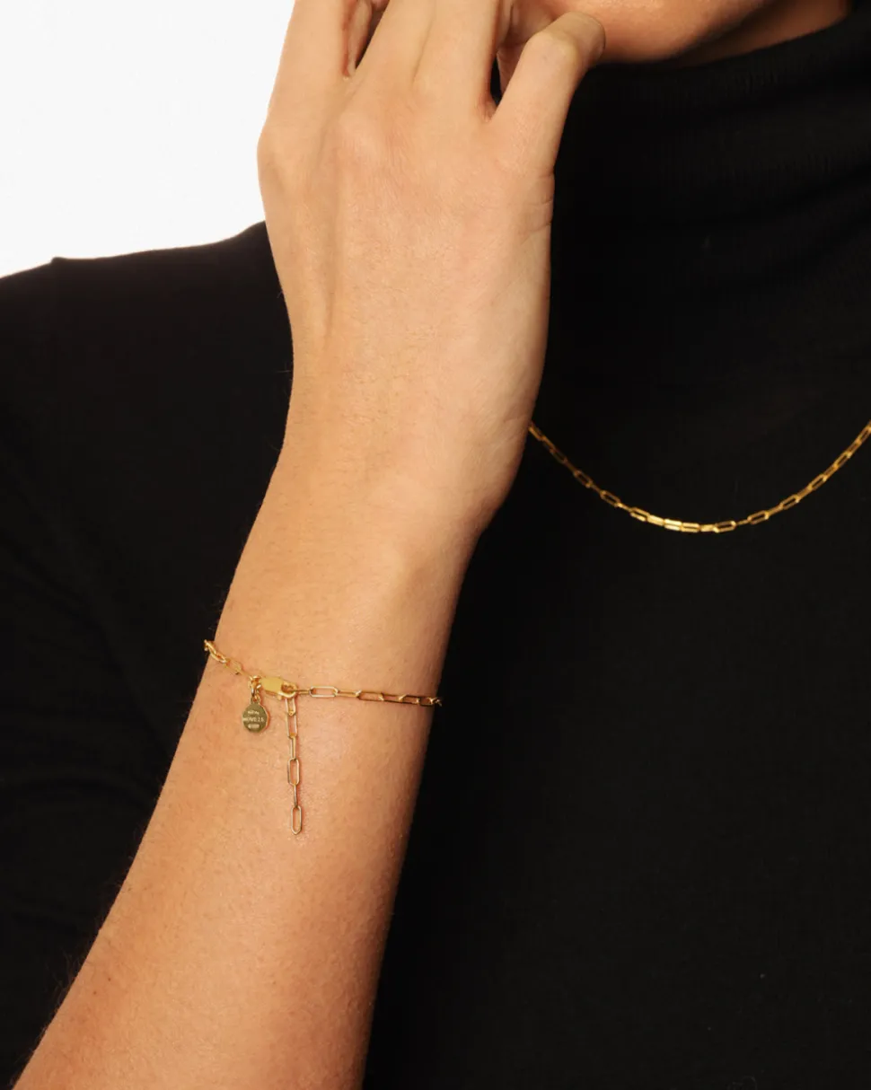 BRACCIALE CATENINA RETTANGOLARE PLACCATO ORO