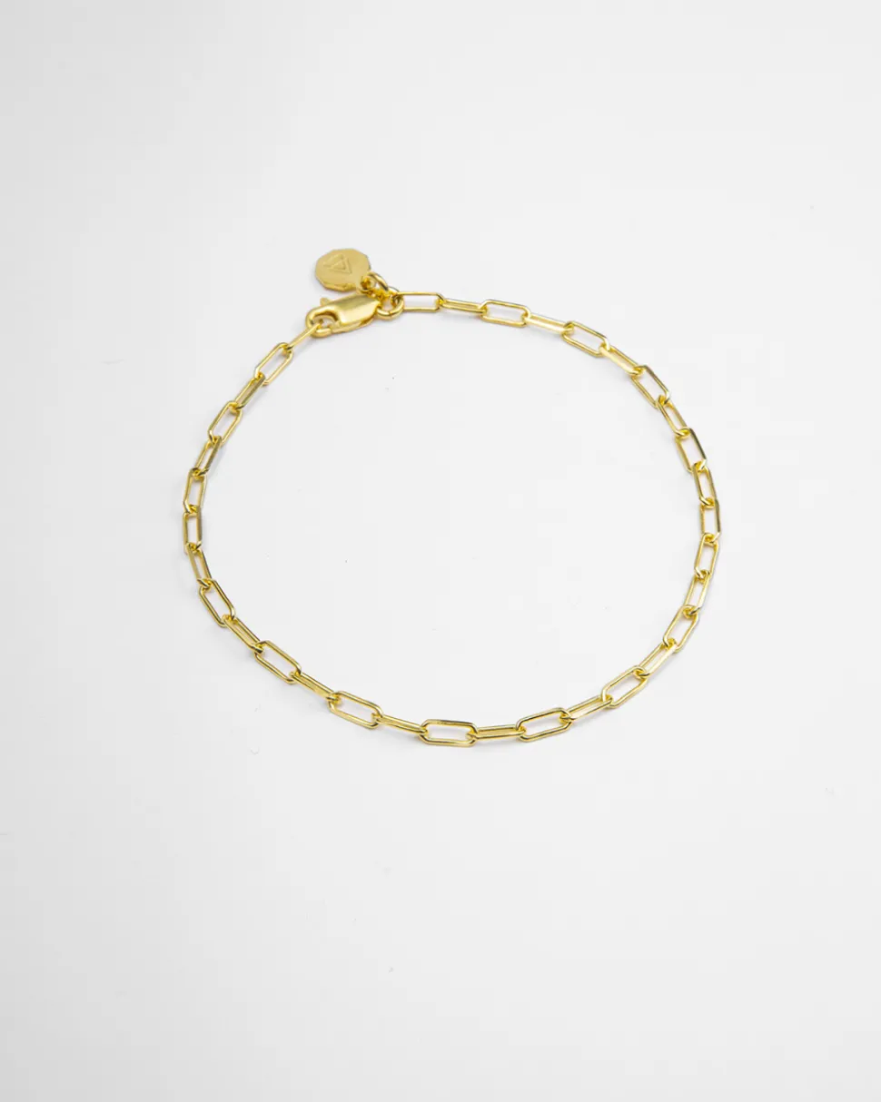 BRACCIALE CATENINA RETTANGOLARE PLACCATO ORO