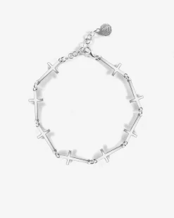 BRACCIALE CON CROCI IN ARGENTO