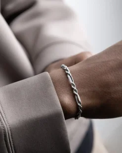 BRACCIALE CORDA 080 ALTERNATA IN ARGENTO