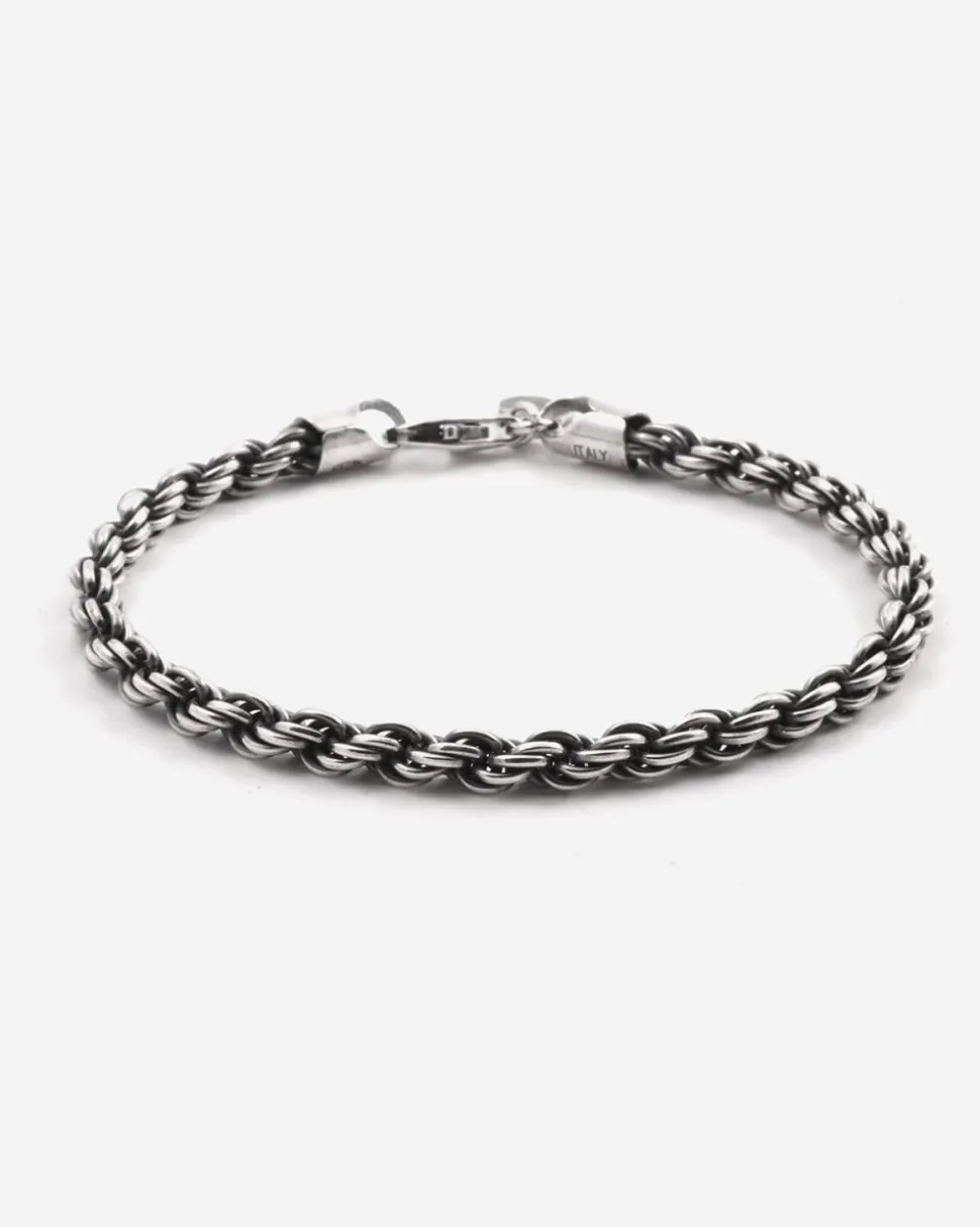 BRACCIALE CORDA IN ARGENTO 100