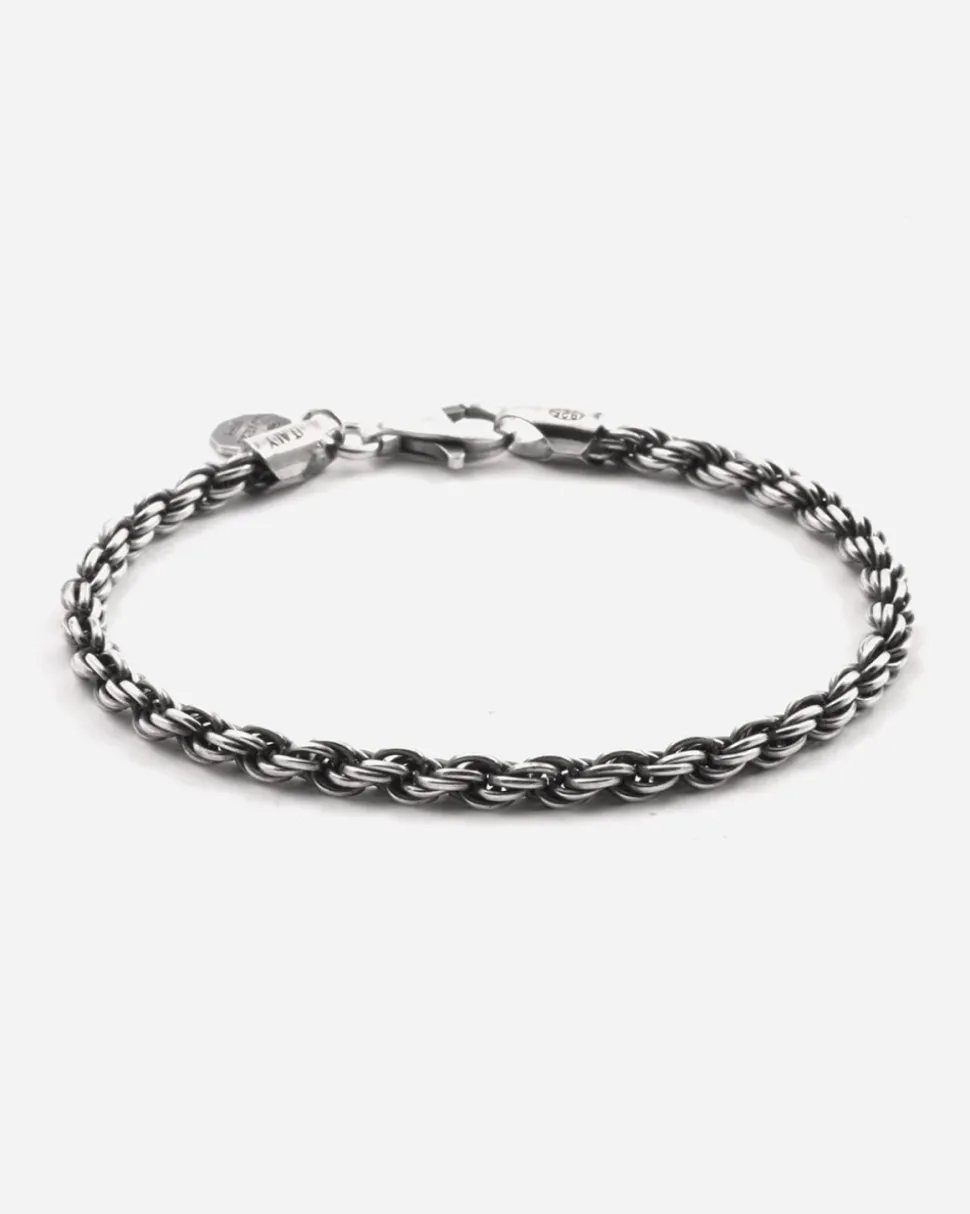 BRACCIALE CORDA IN ARGENTO 080