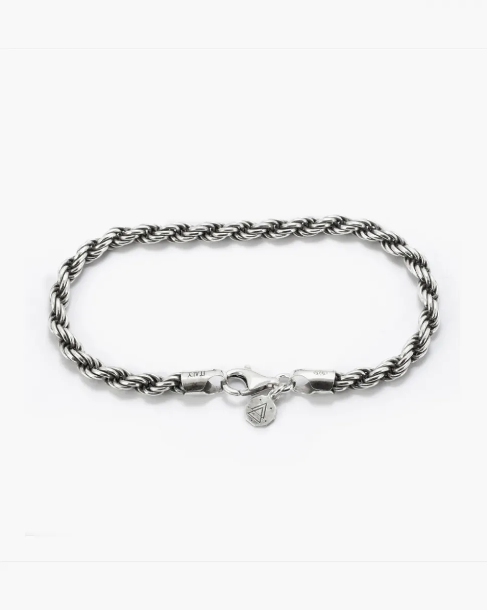 BRACCIALE CORDA IN ARGENTO 100