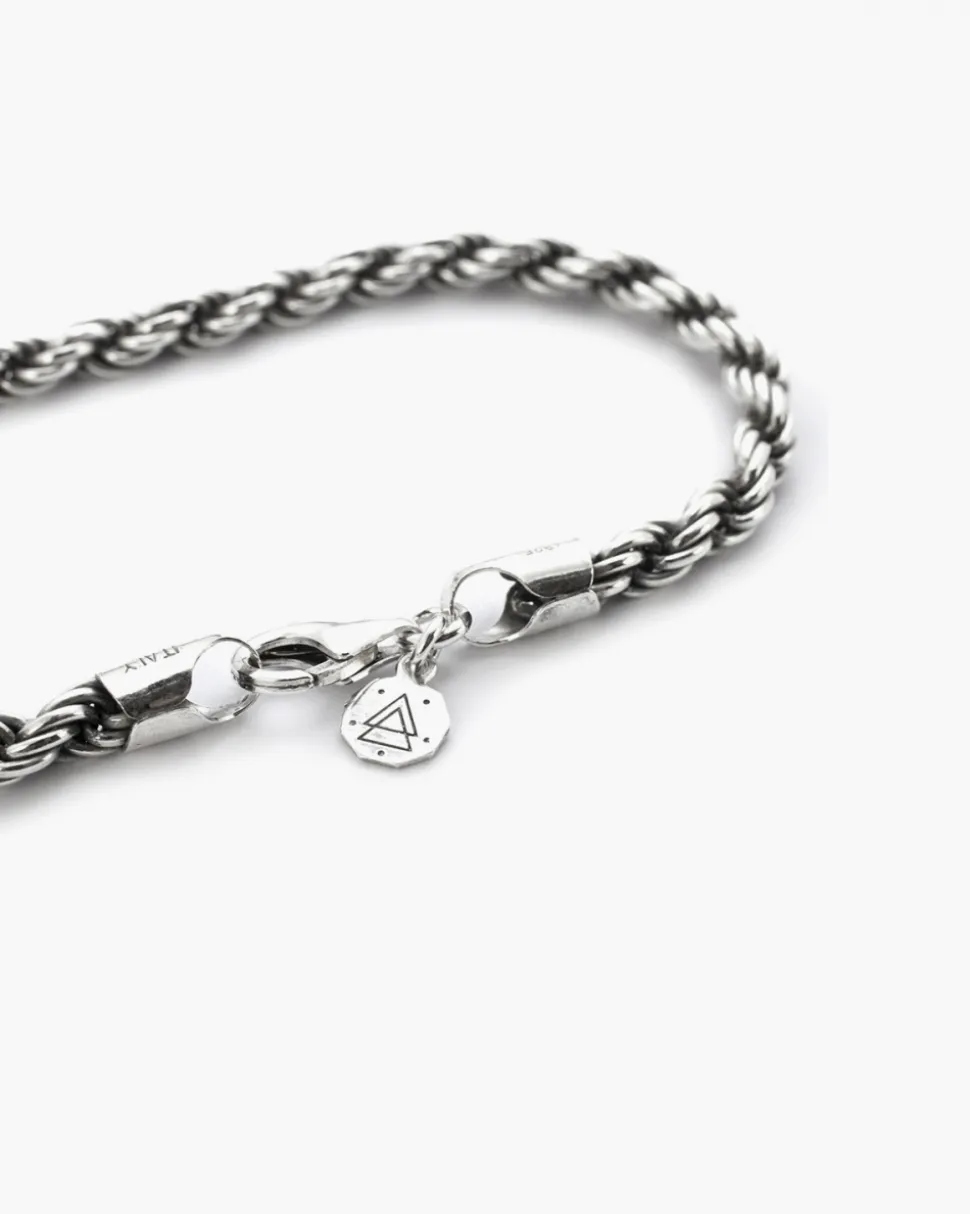 BRACCIALE CORDA IN ARGENTO 080