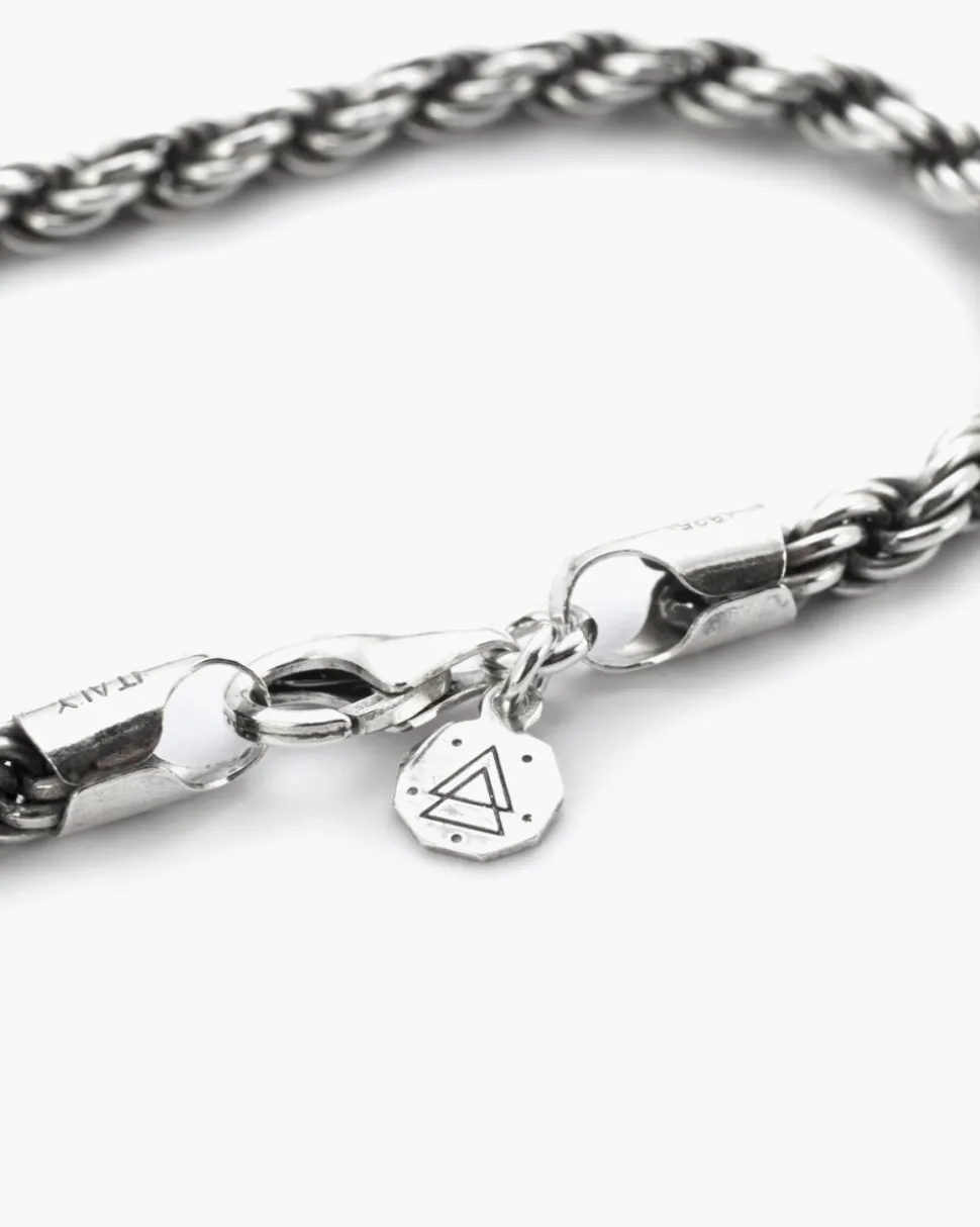 BRACCIALE CORDA IN ARGENTO 100