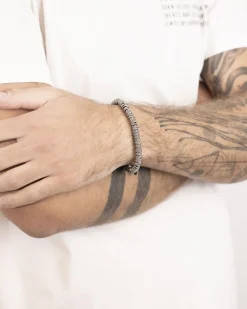 BRACCIALE CORDA MAGLINE TORCHON IN ARGENTO