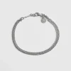BRACCIALE DUE FILI GRUMETTA E FORZATINA IN ARGENTO