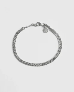 BRACCIALE DUE FILI GRUMETTA E FORZATINA IN ARGENTO