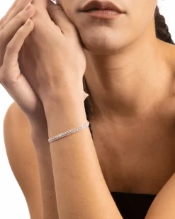 BRACCIALE DUE FILI GRUMETTA E FORZATINA IN ARGENTO