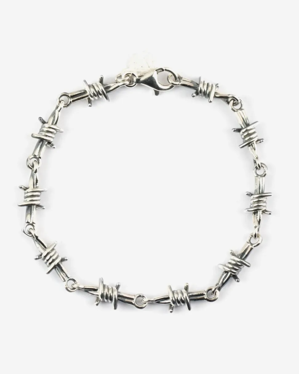 BRACCIALE FILO SPINATO IN ARGENTO