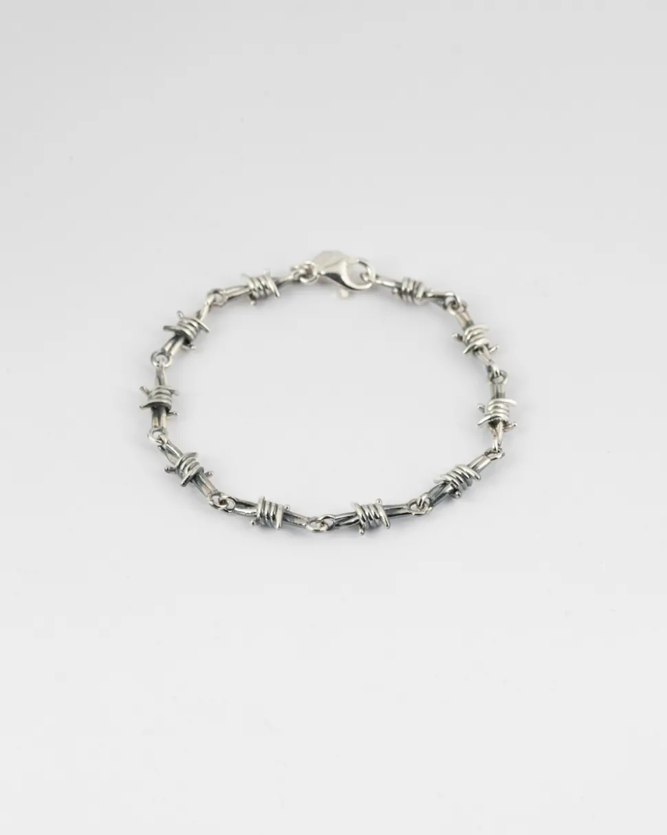 BRACCIALE FILO SPINATO IN ARGENTO