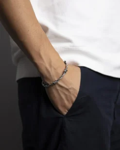 BRACCIALE FILO SPINATO IN ARGENTO
